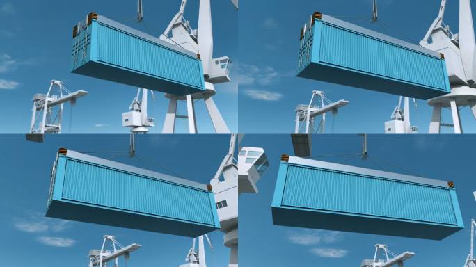 货箱 塔吊 运输 航运 海运 港口 概念