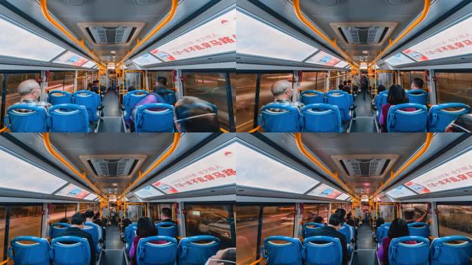 城市发展公交车延时摄影4K宣传素材