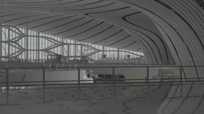 4K 大兴国际机场内部环境建筑结构空镜