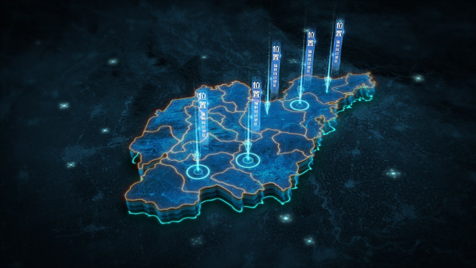 山东省粒子穿梭高端大气三维地图