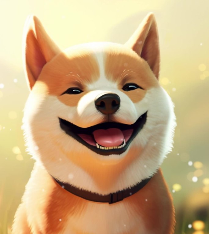 可爱快乐的秋田犬
