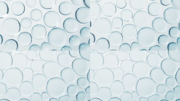 透明水珠球体护肤品概念背景3D渲染