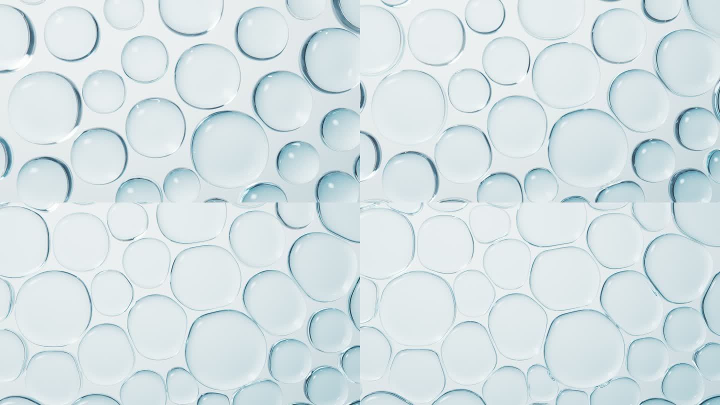 透明水珠球体护肤品概念背景3D渲染
