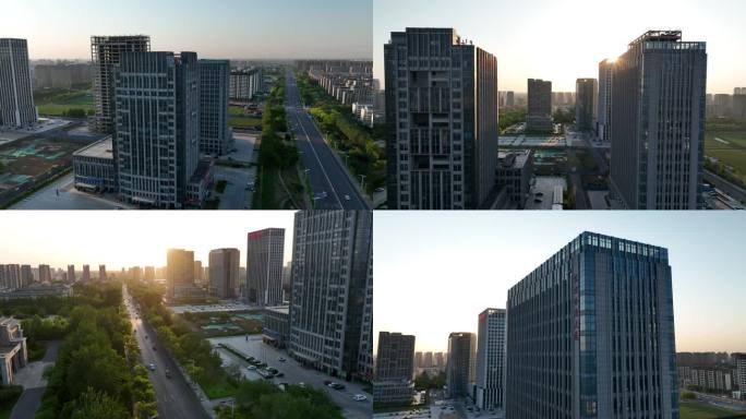 广饶东方金座大厦城市建筑空镜头航拍