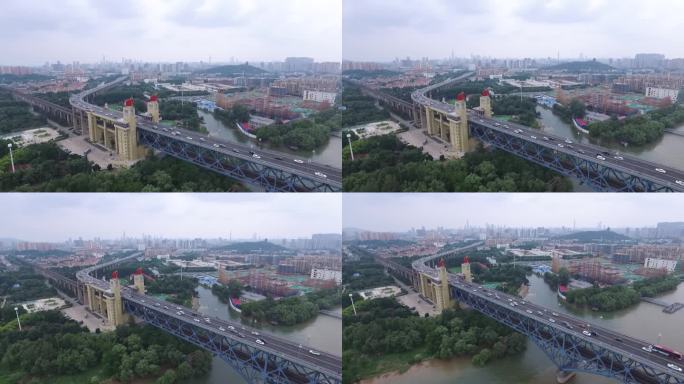 新的视角航拍南京长江大桥