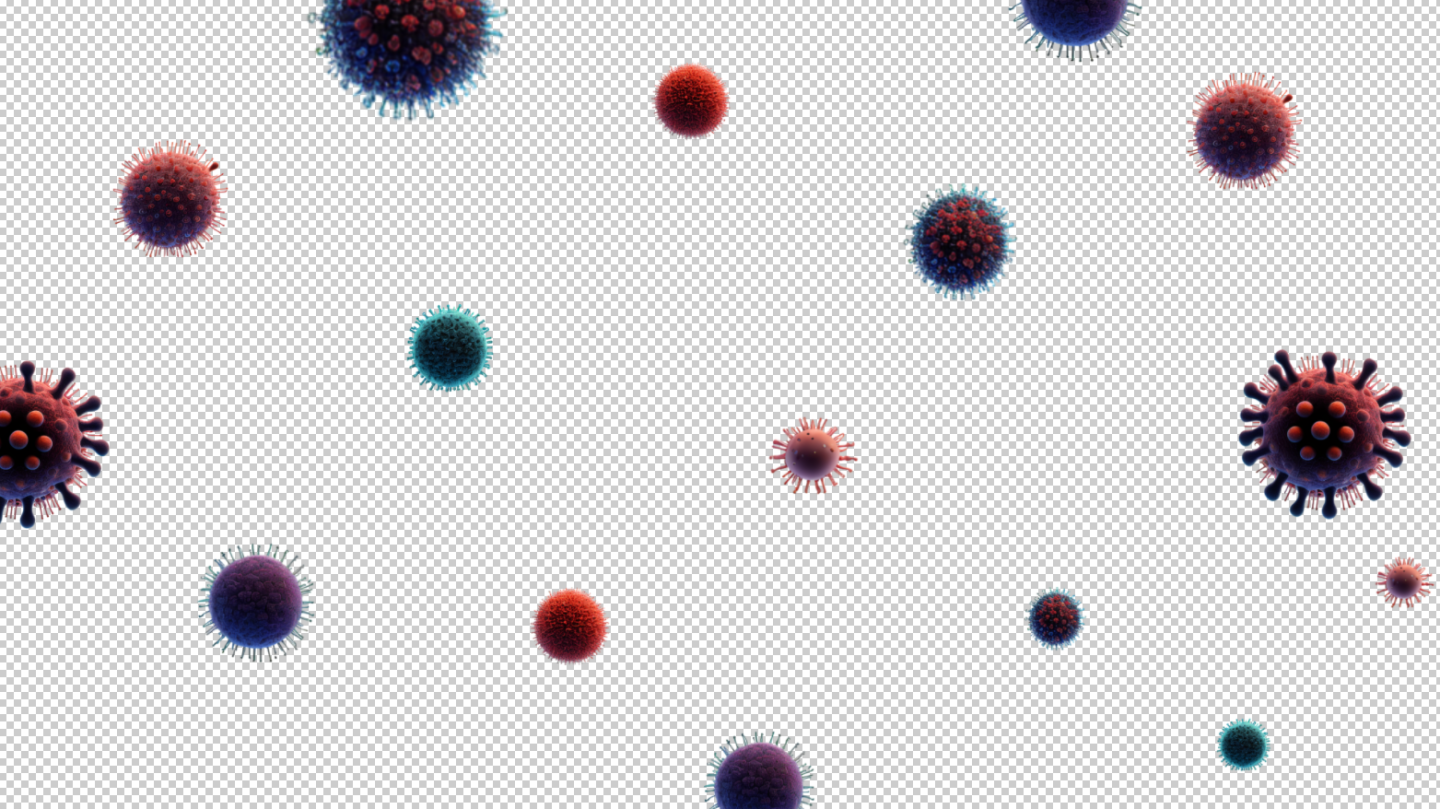 细菌病菌滋生-带透明通道4K
