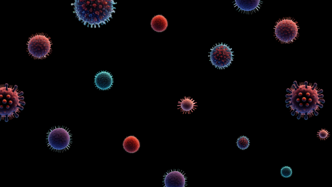 细菌病菌滋生-带透明通道4K