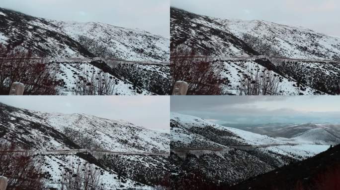 西藏旅游风光318国道雪山全景