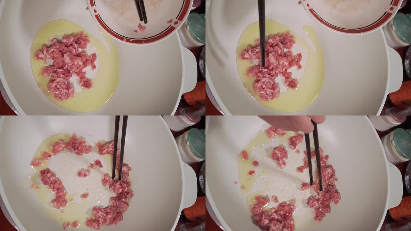 平底锅炒肉末 (2)