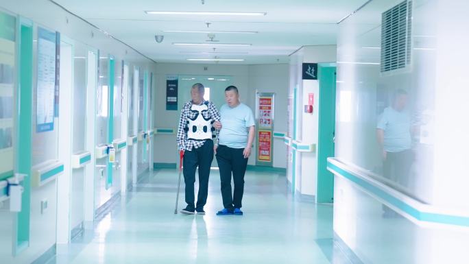 医院走廊家属照顾病人4K项目