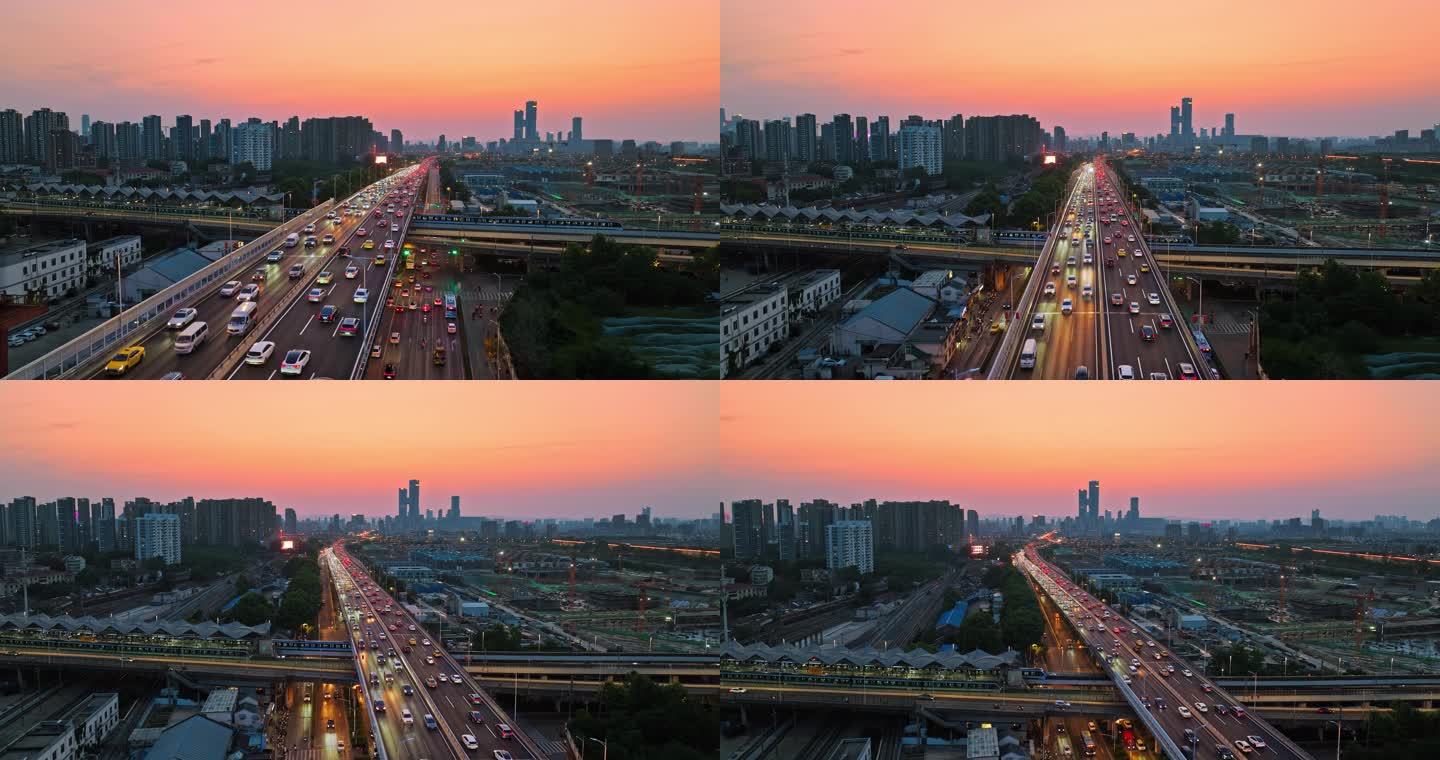 南京应天高架桥航拍