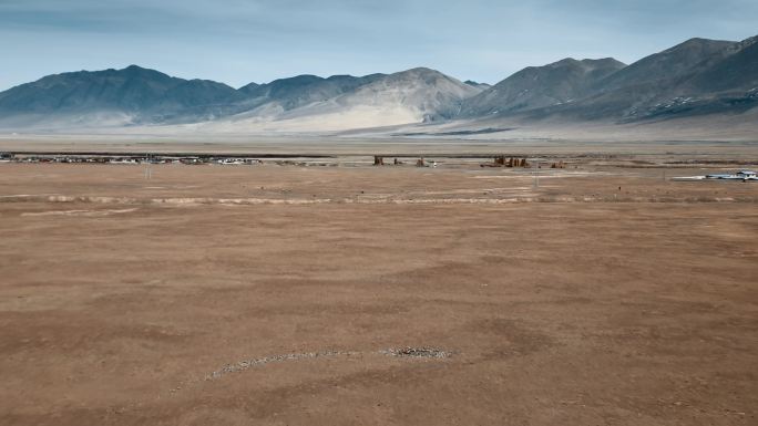 西藏旅游风光古代城堡烽火台远景