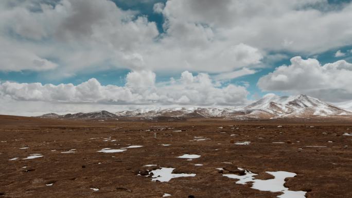 西藏旅游风光冈底斯山脉云层延时视频