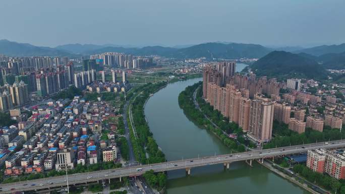 浏阳城市航拍大景