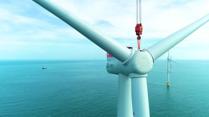 航拍、延时新能源风力发电