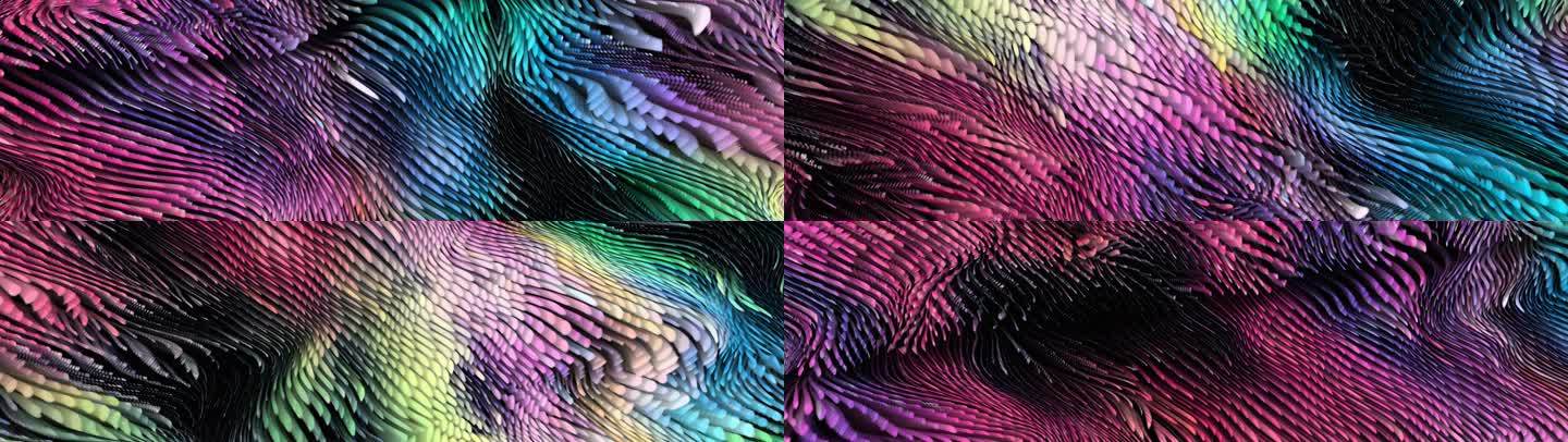 8K抽象艺术粒子海洋波浪涌动创意投影