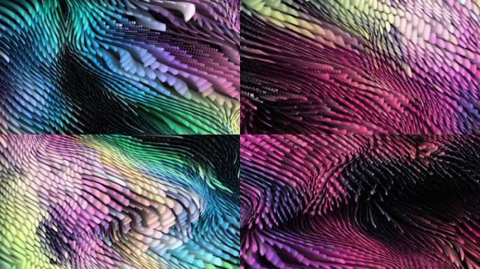 8K抽象艺术粒子海洋波浪涌动创意投影