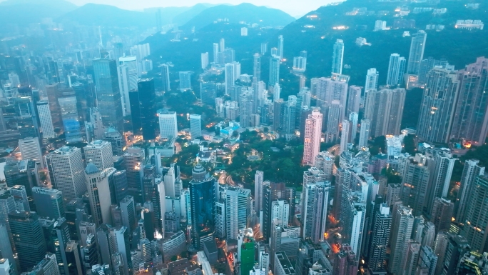 香港雨雾航拍