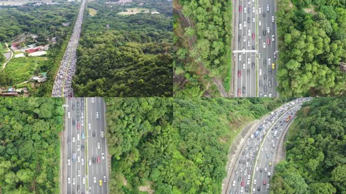 山间高速公路  车流