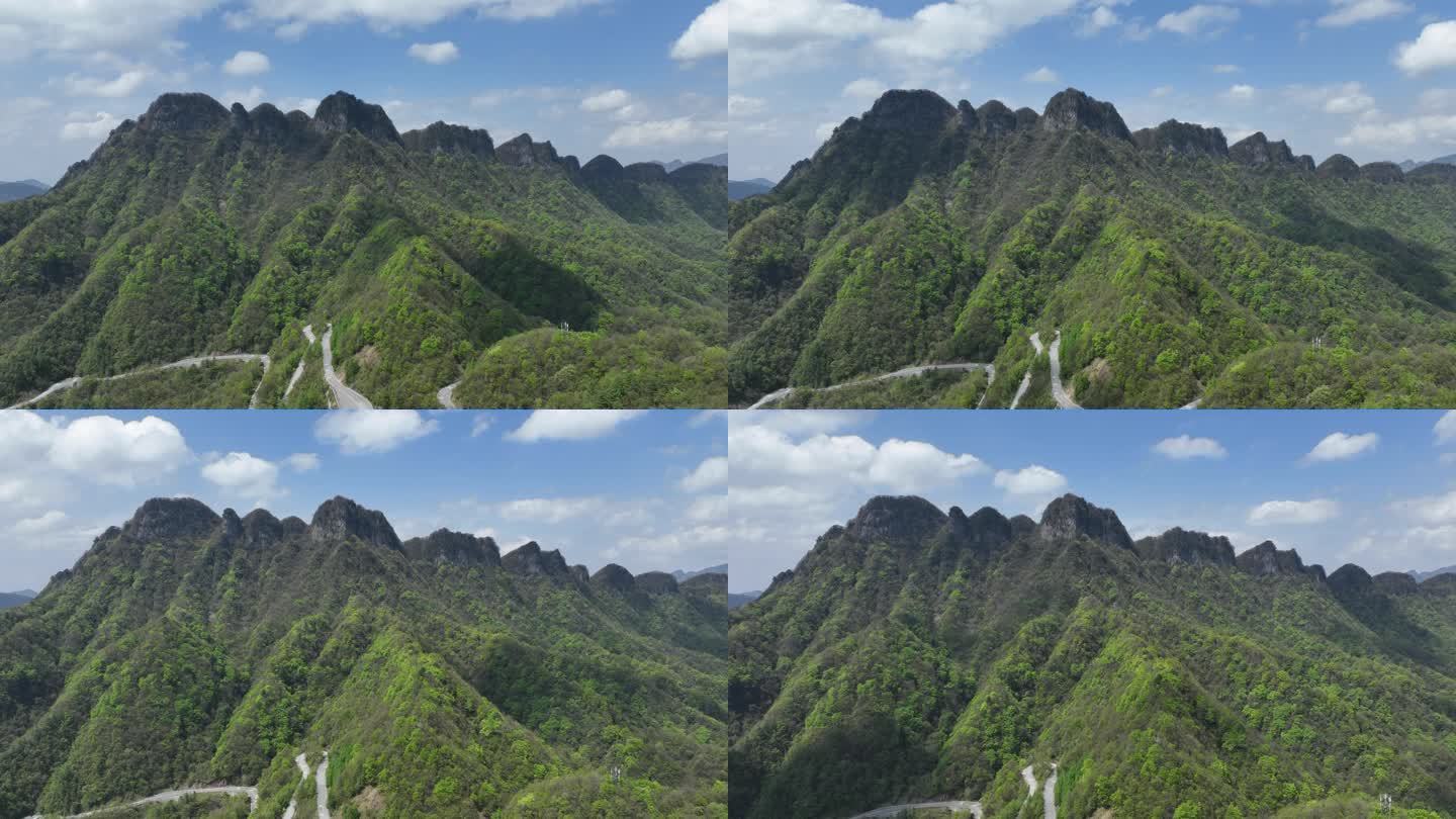 4K延时航拍美丽雄伟险峻山脉森林