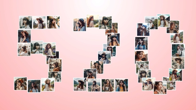 520照片母亲节家庭团队多图心形汇聚pr