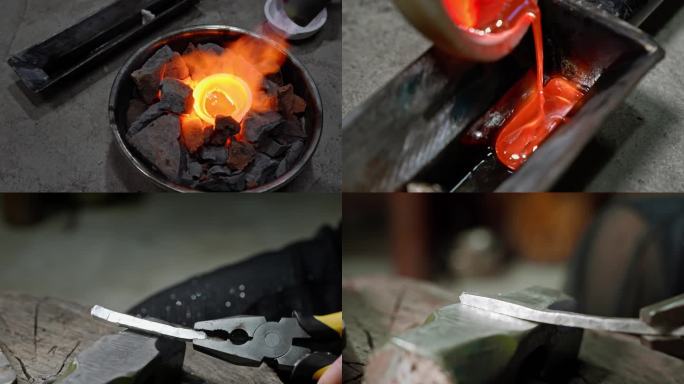 4k银饰火炼捶打雕刻手工传统非物质文化
