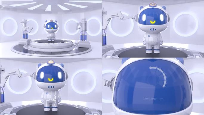 机器人启动可爱动画视频素材