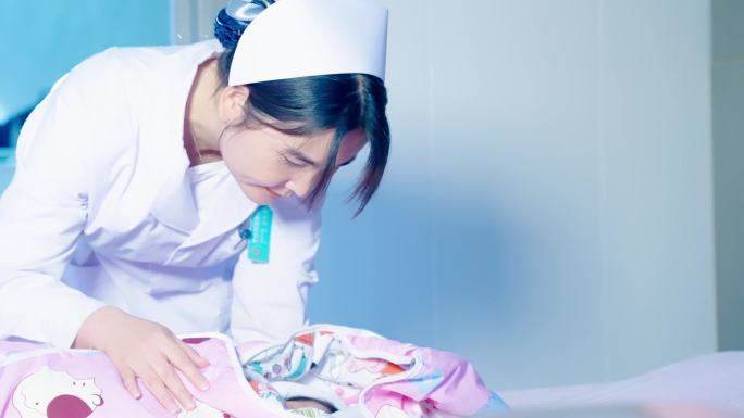 妇幼保健院护士照顾新生儿4k项目