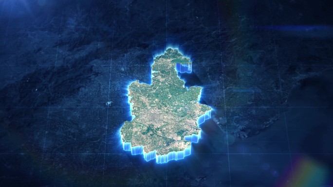 【AE模板】科技蓝暗调三维卫星地图 天津