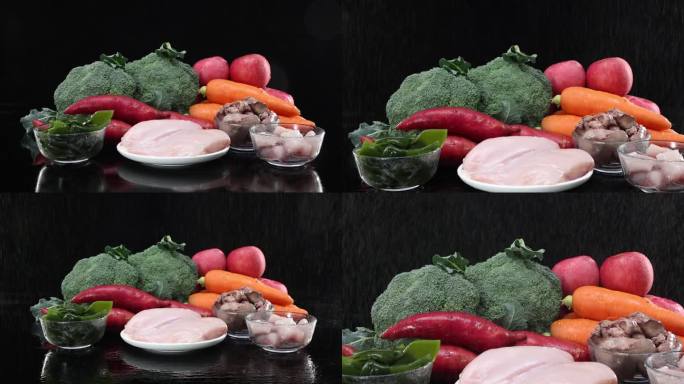 蔬菜肉类组合落版镜头