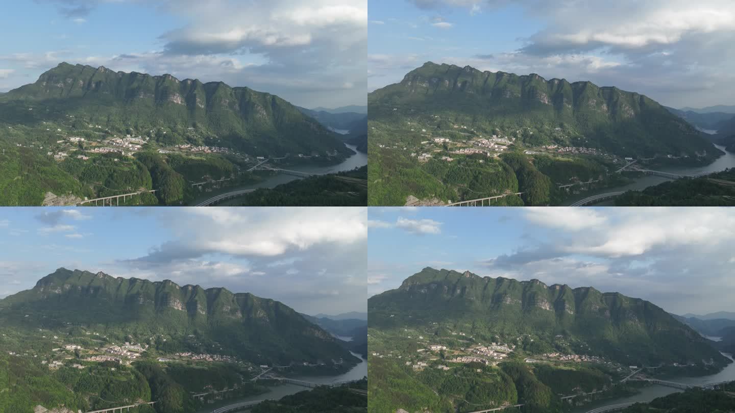 4K延时航拍美丽雄伟险峻山脉森林