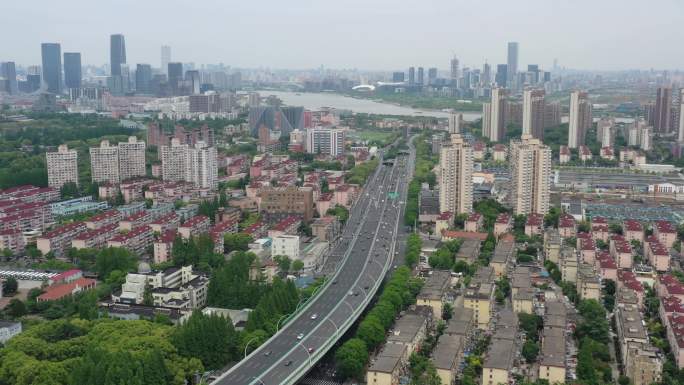 4K原素材-上海中环线、长桥社区