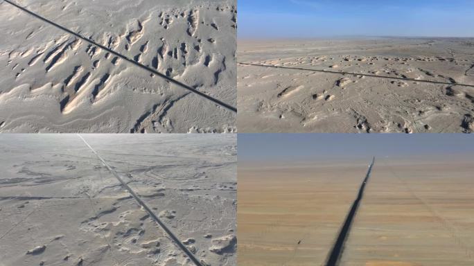 戈壁沙漠 雅丹地貌 火星地貌 公路