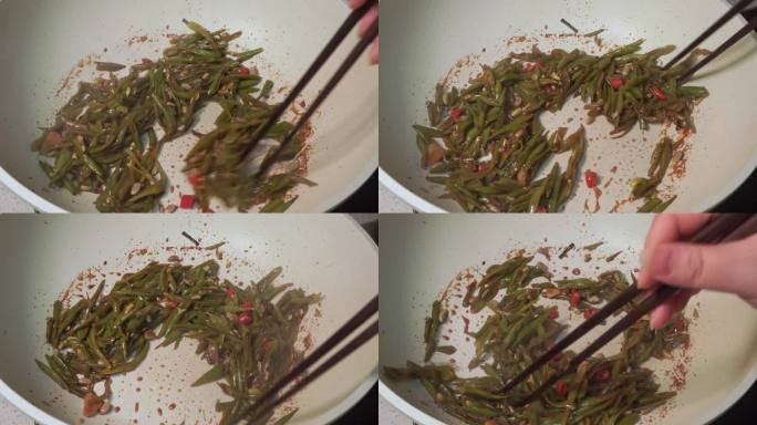 美食制作炒扁豆 (2)