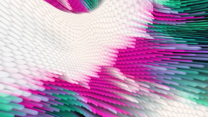4K抽象艺术海洋粒子波浪涌动创意背景投影