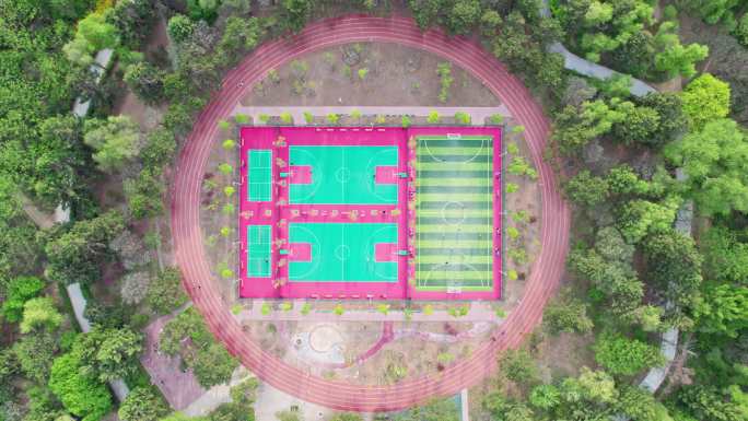 中国吉林长春南湖公园全民健身运动场航拍