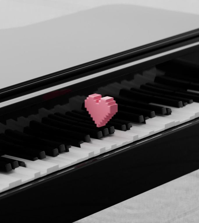 情人节 爱心钢琴 动态海报