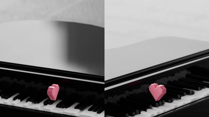 情人节 爱心钢琴 动态海报