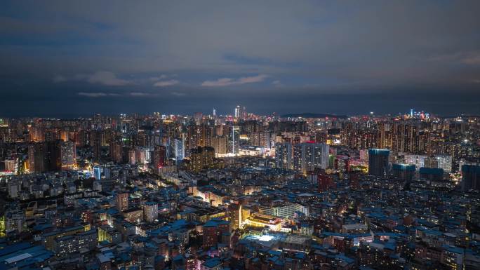 南宁西乡塘区夜景延时4k