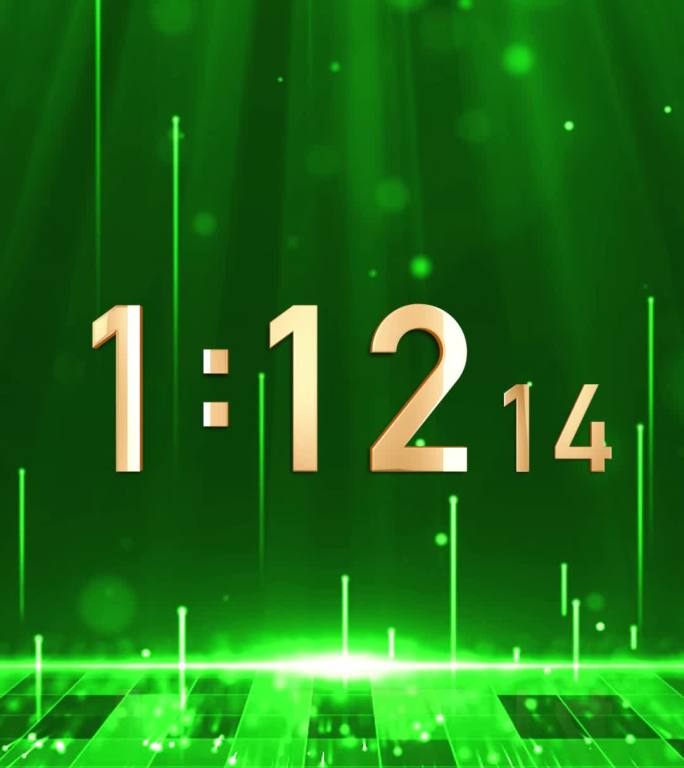 高端绿色3分钟液晶正数顺数计毫秒竖屏