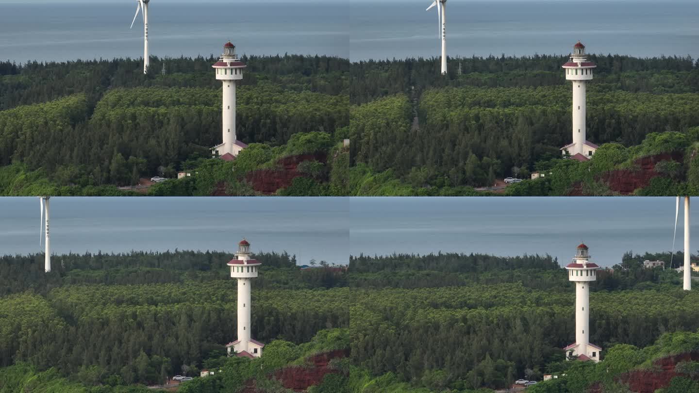 海南儋州龙门激浪 灯塔航拍