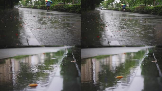 下雨天雨点慢动作