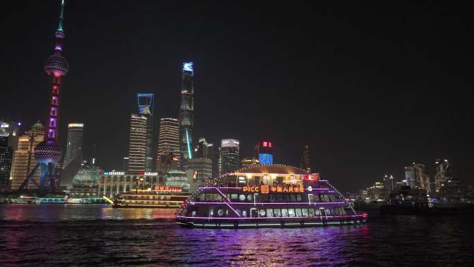 航拍合集2023上海浦江外滩夜景观