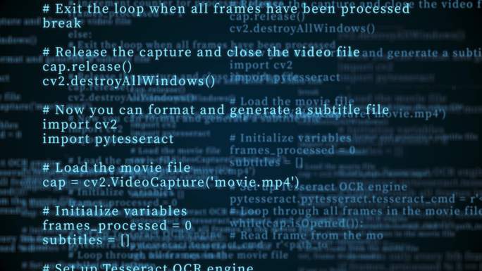 4K蓝色科技感动态文字代码输入视频素材