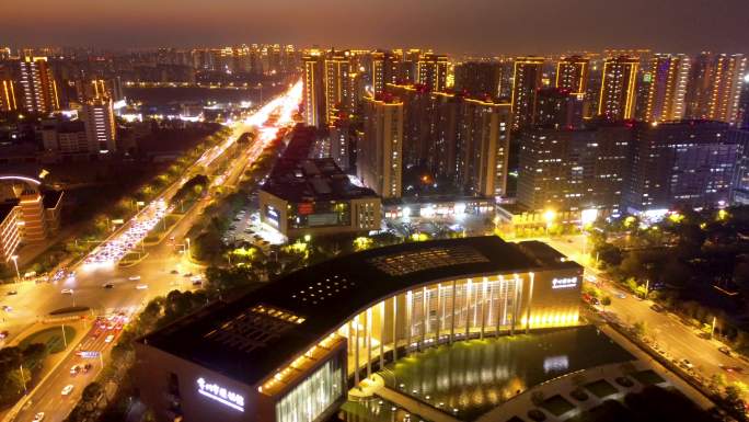 常州 常州文化广场夜景 龙城大道 市民广