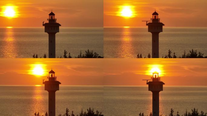 海南儋州龙门激浪 灯塔航拍