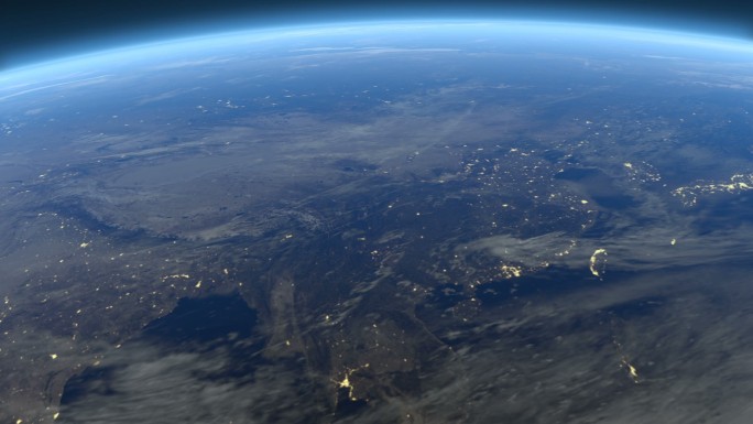 太空清晰俯视中国全貌带云层