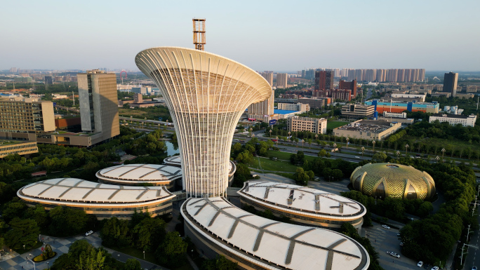 武汉新能源研究院大楼马蹄莲造型建筑4K