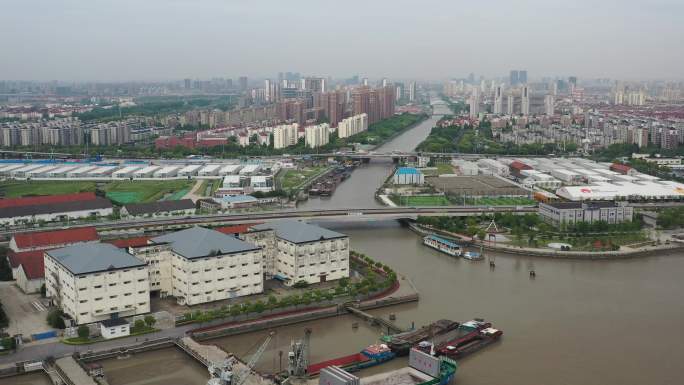 4K原素材-上海淀浦河、进木港