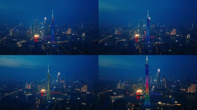 4K 广州广州塔 广州夜景 夜景 城市